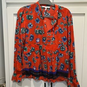 Derek Lam 10 Crosby silk top orange floral